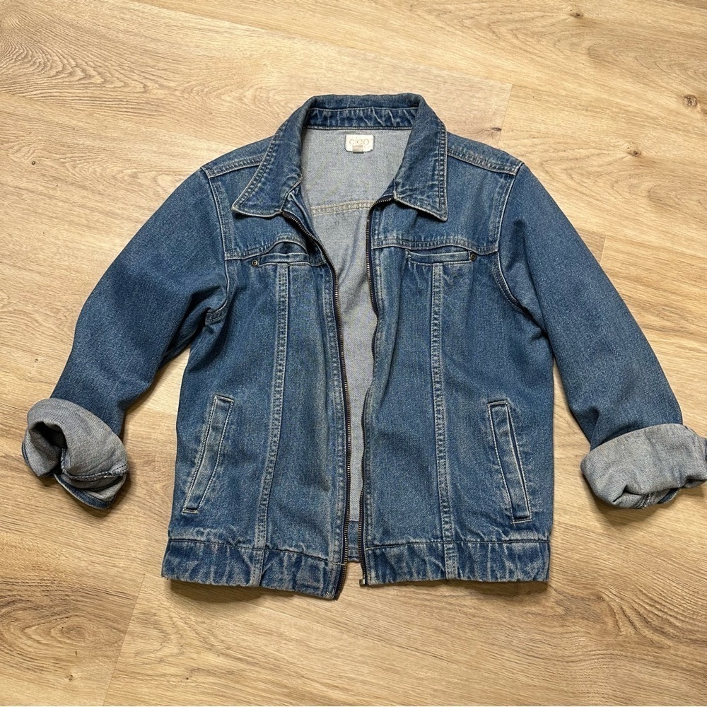 Cleo Petites Zipper Detail Jean Jacket size M